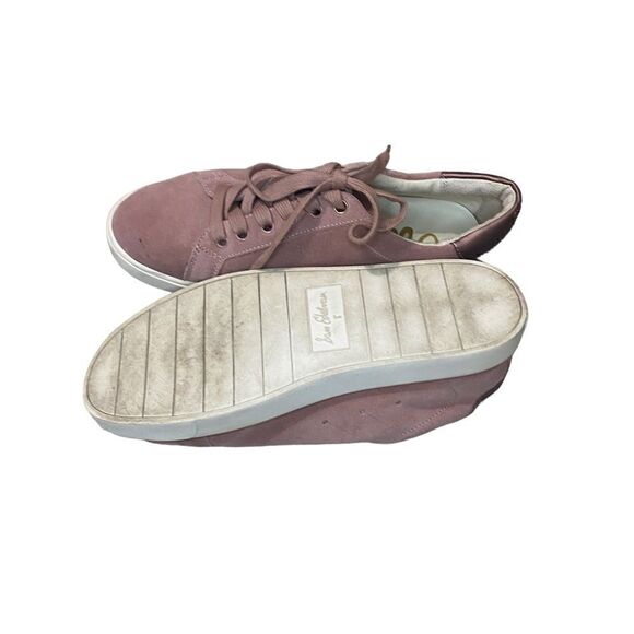 Sam Edelman Ethyl Cameo Pink Suede Lace-Up Low-Top Designer Sneakers - Picture 5 of 6